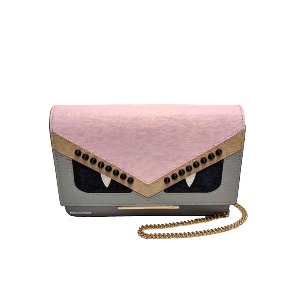 Authentic Fendi Wallet On Chain Monster Pink - Picture 1 of 17